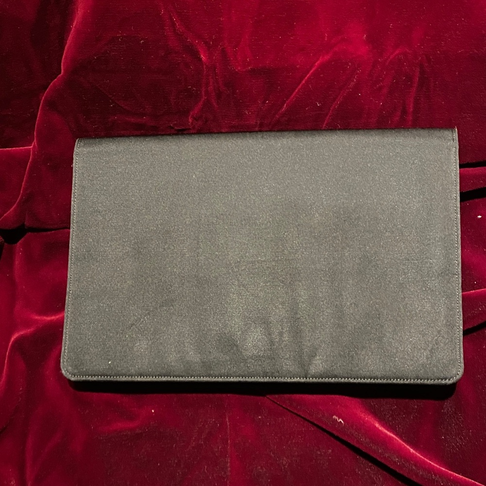 Black satin taffeta clutch purse envelope style